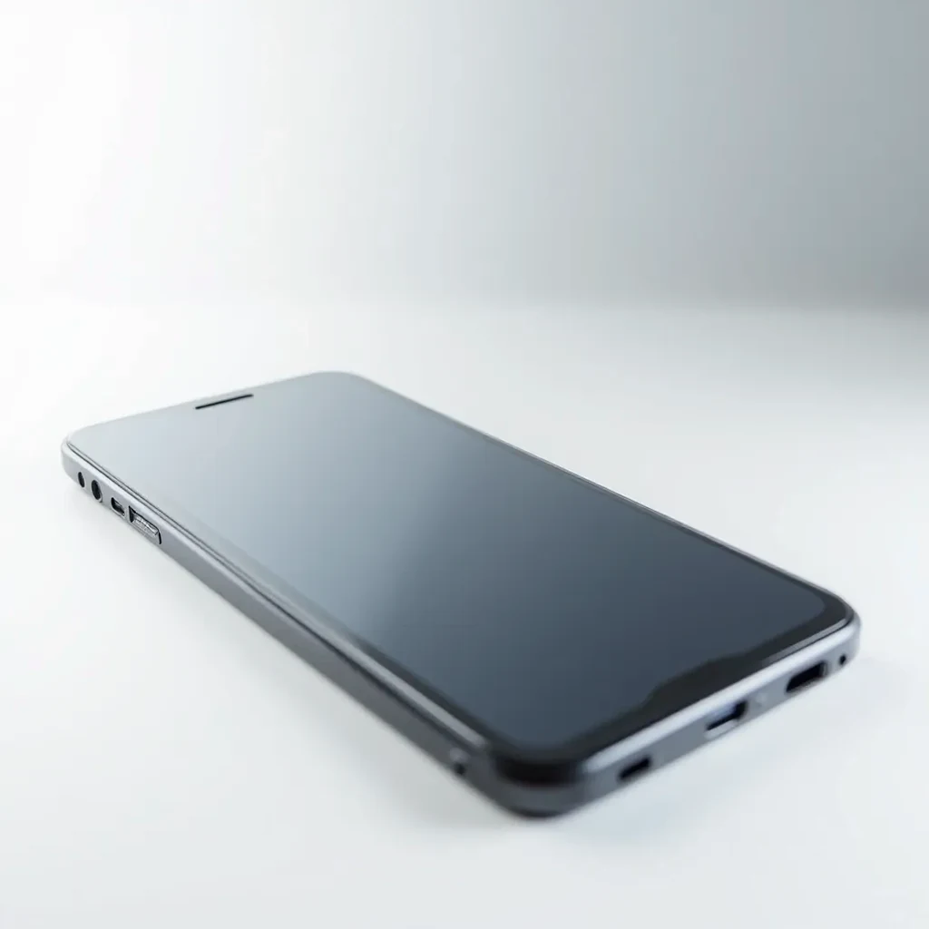 Smartphone with installed tempered glass screen protector undergoing drop test, showing impact resistance on hard surface